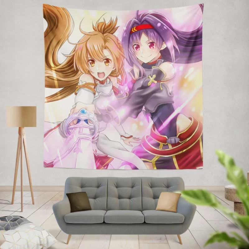 Asuna Yuuki and Yuuki Konno Bond Anime Wall Tapestry