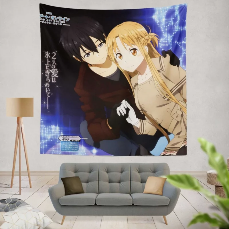 Asuna and Kirito Ordinal Scale Journey Anime Wall Tapestry