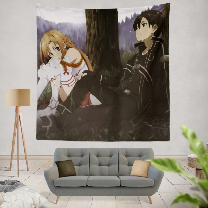 Asuna and Kirito Sword Art Online Pair Anime Wall Tapestry