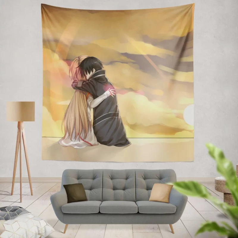 Asuna and Kirito VR Connection Anime Wall Tapestry