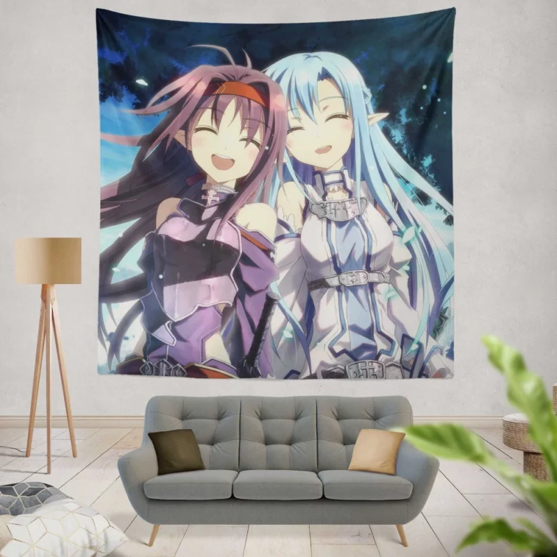 Asuna and Yuuki Resilience Anime Wall Tapestry