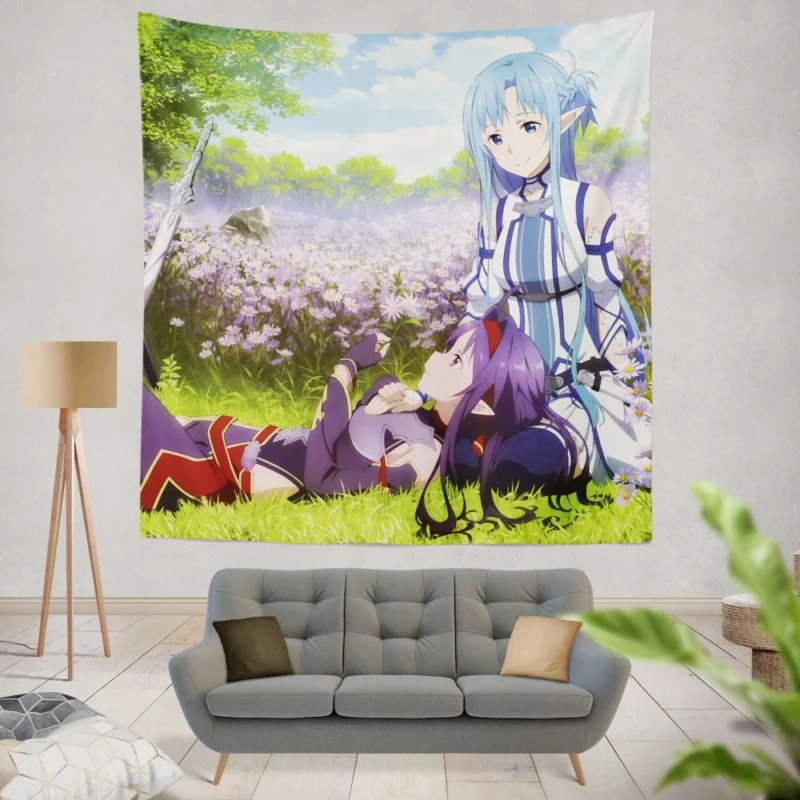 Asuna and Yuuki Unbreakable Bond Anime Wall Tapestry