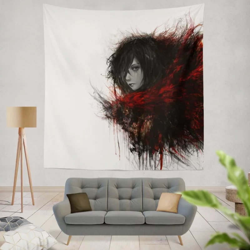 Attack On Titan Shingeki No Kyojin Mikasa Ackerman Anime Wall Tapestry