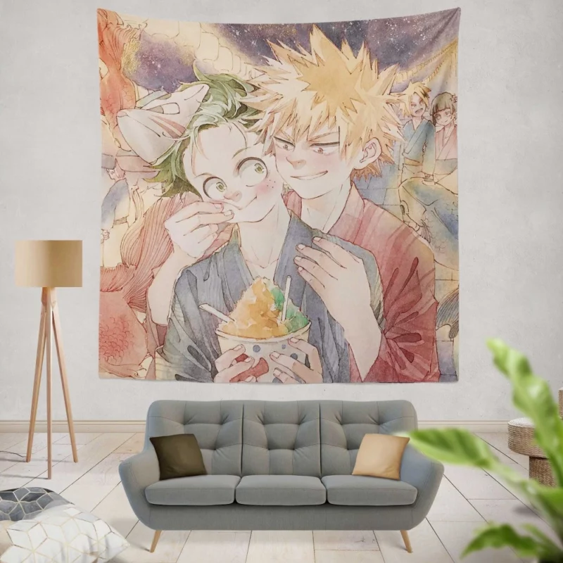 Bakugou and Izuku Unbreakable Bond Anime Wall Tapestry