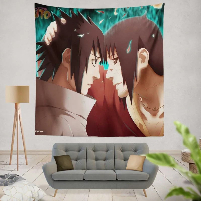 Brothers Bond Sasuke and Itachi Anime Wall Tapestry
