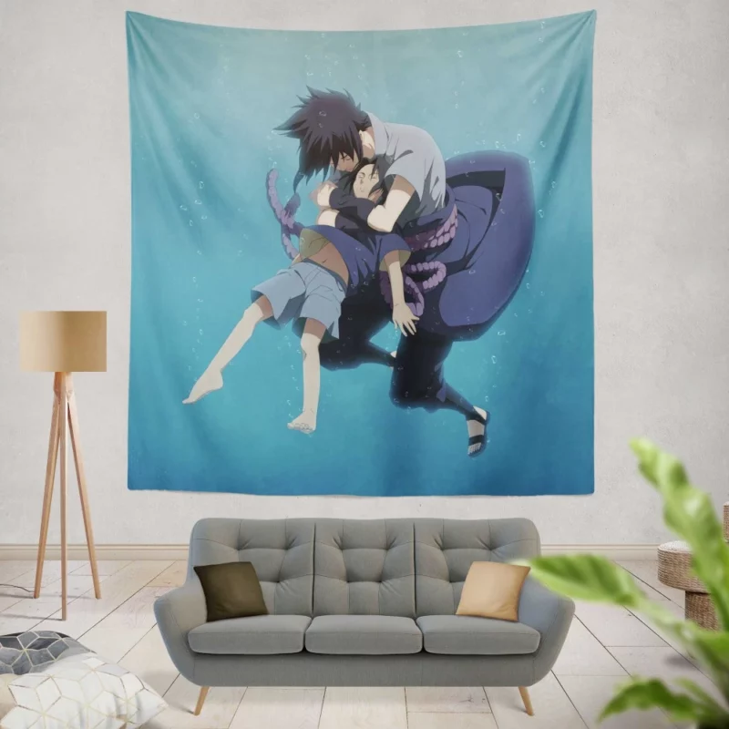 Brothers in Arms Itachi and Sasuke Anime Wall Tapestry