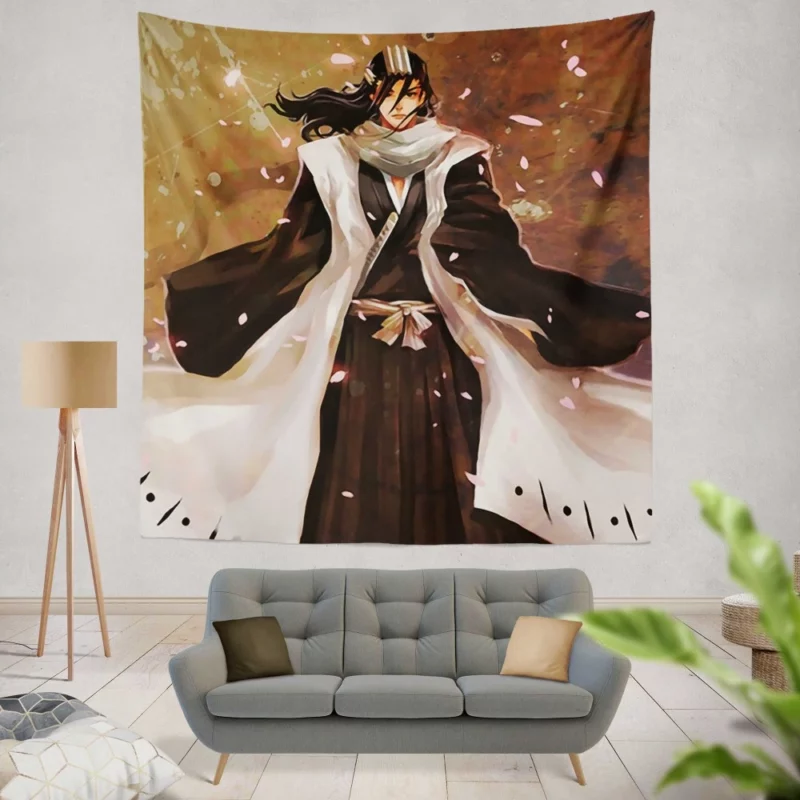 Byakuya Kuchiki Stern Soul Reaper Anime Wall Tapestry