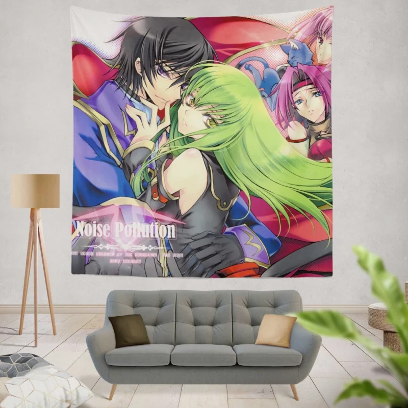 C.C. Lelouch & Kallen Anime Wall Tapestry