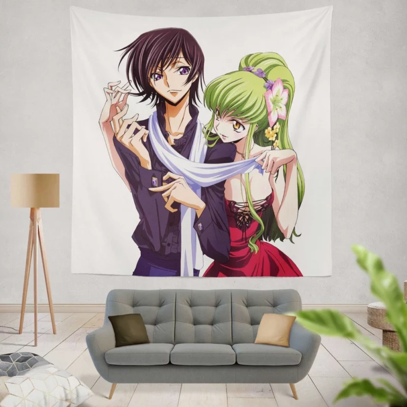 C.C. & Lelouch Saga Anime Wall Tapestry