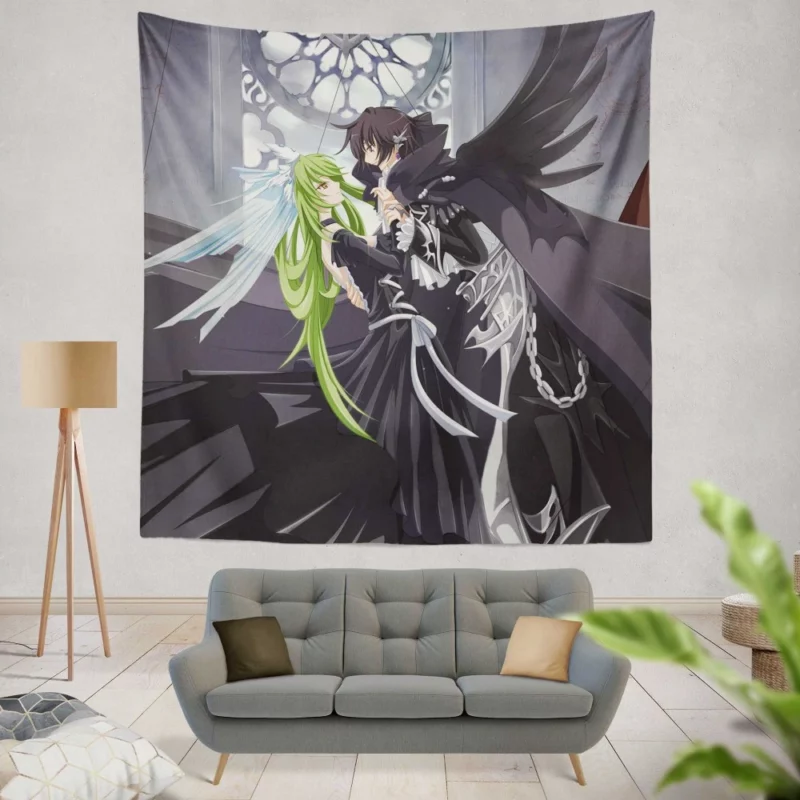 C.C. & Lelouch Unbreakable Bond Anime Wall Tapestry