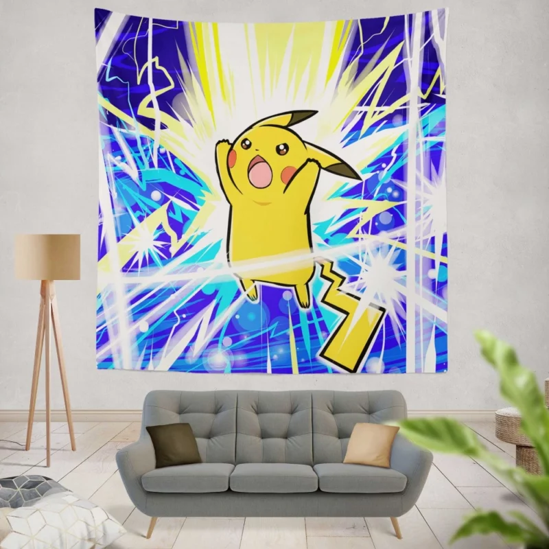 Detective Pikachu Coffee Break Anime Wall Tapestry