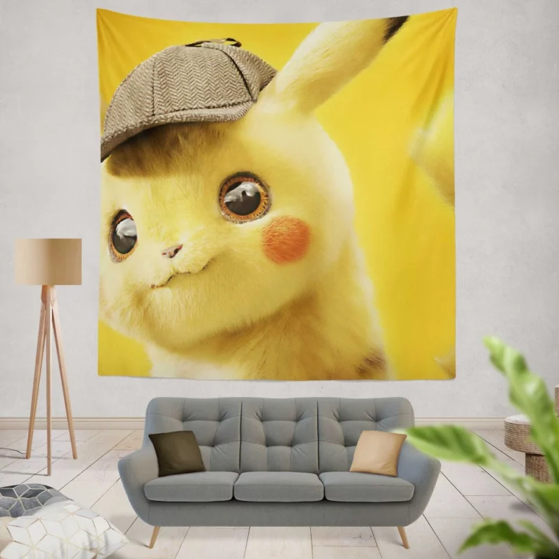 Detective Pikachu Coffee Moments Anime Wall Tapestry