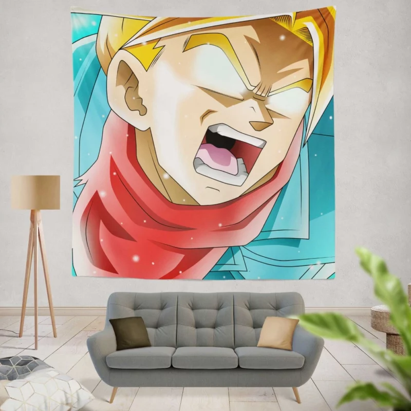 Dragon Ball Super Trunks Impact Anime Wall Tapestry