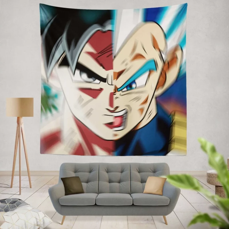 Dynamic Duo Goku and Vegeta Adventures Anime Wall Tapestry
