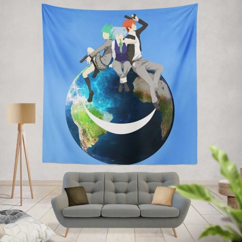 Earth Day Nagisa and Karma Connection Anime Wall Tapestry