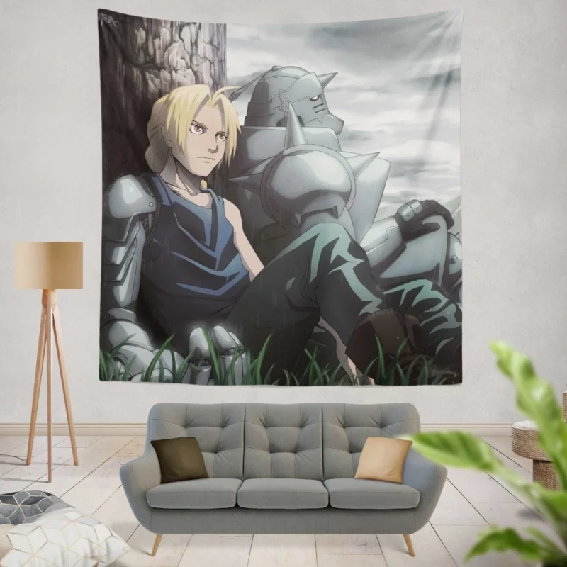 Edward & Alphonse Adventure Anime Wall Tapestry