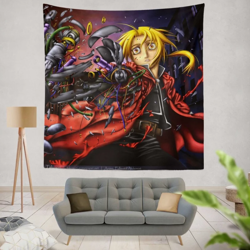 Edward Elric Epic Tale Anime Wall Tapestry