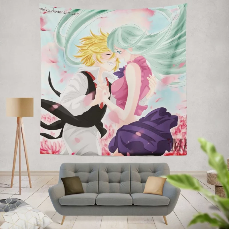 Elizabeth & Meliodas Unbreakable Tie Anime Wall Tapestry