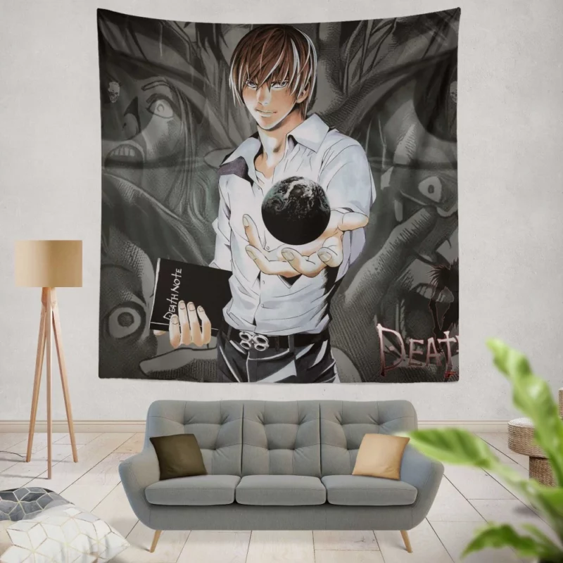Embrace Your Fate Light Yagami Anime Wall Tapestry