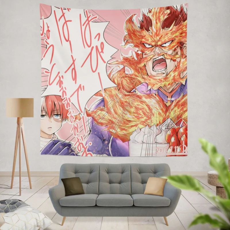 Enji Todoroki Endeavor Struggle Anime Wall Tapestry