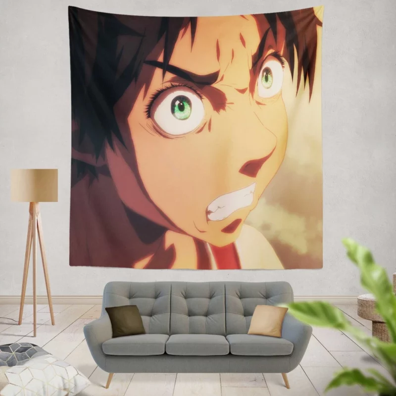 Eren Yeager Anime Attack On Titan Wall Tapestry