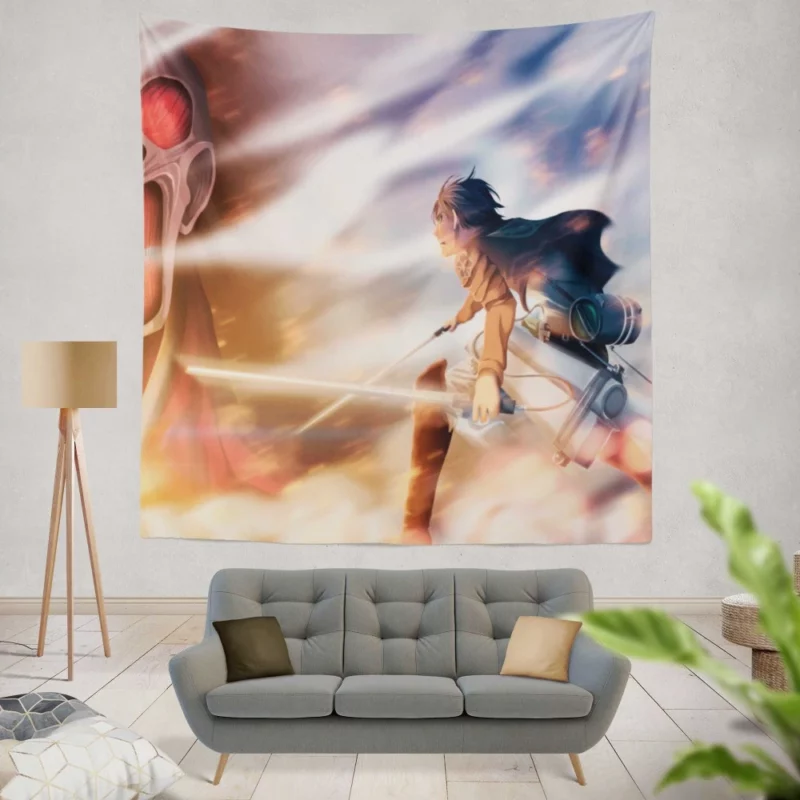 Eren Yeager Colossal Battle Anime Wall Tapestry