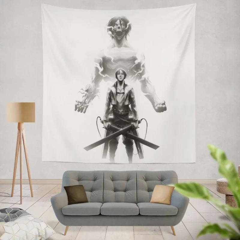 Eren Yeager Strive for Survival Anime Wall Tapestry