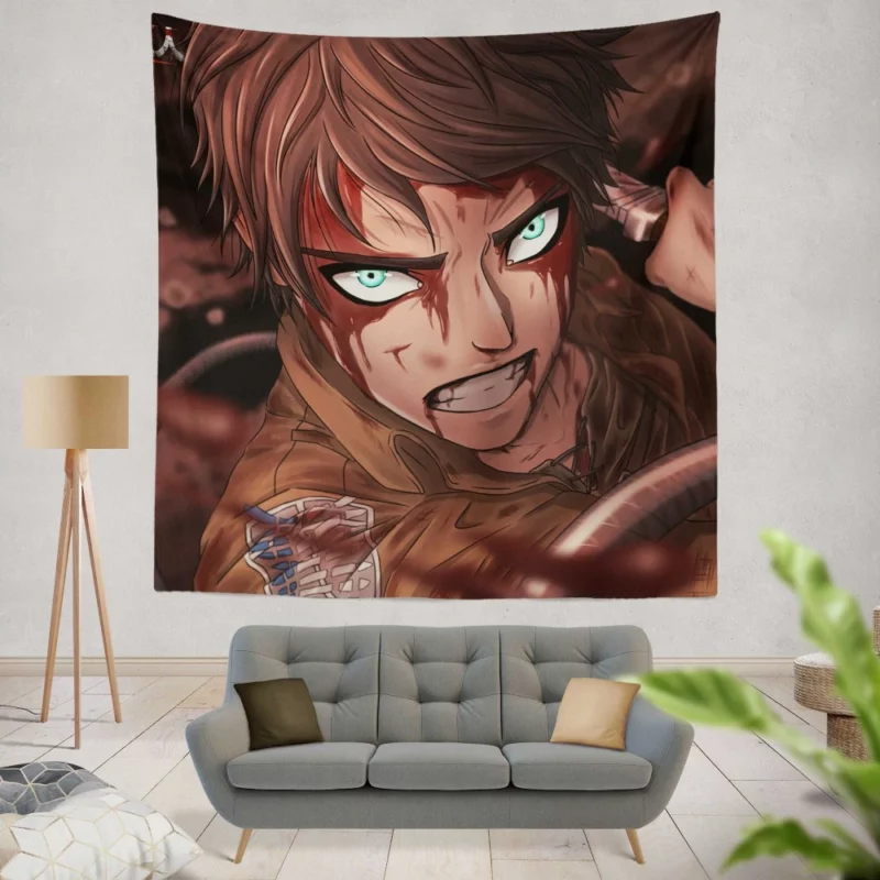 Eren Yeager Striving for Freedom Anime Wall Tapestry