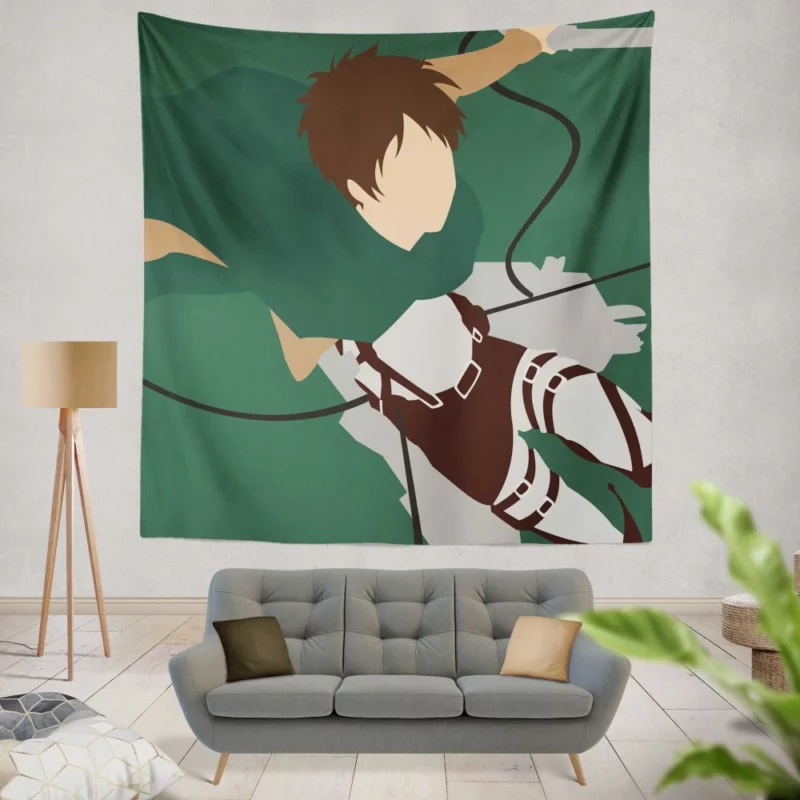 Eren Yeager Struggle and Strength Anime Wall Tapestry