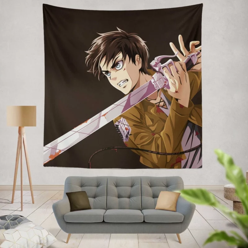 Eren Yeager Titan Determination Anime Wall Tapestry