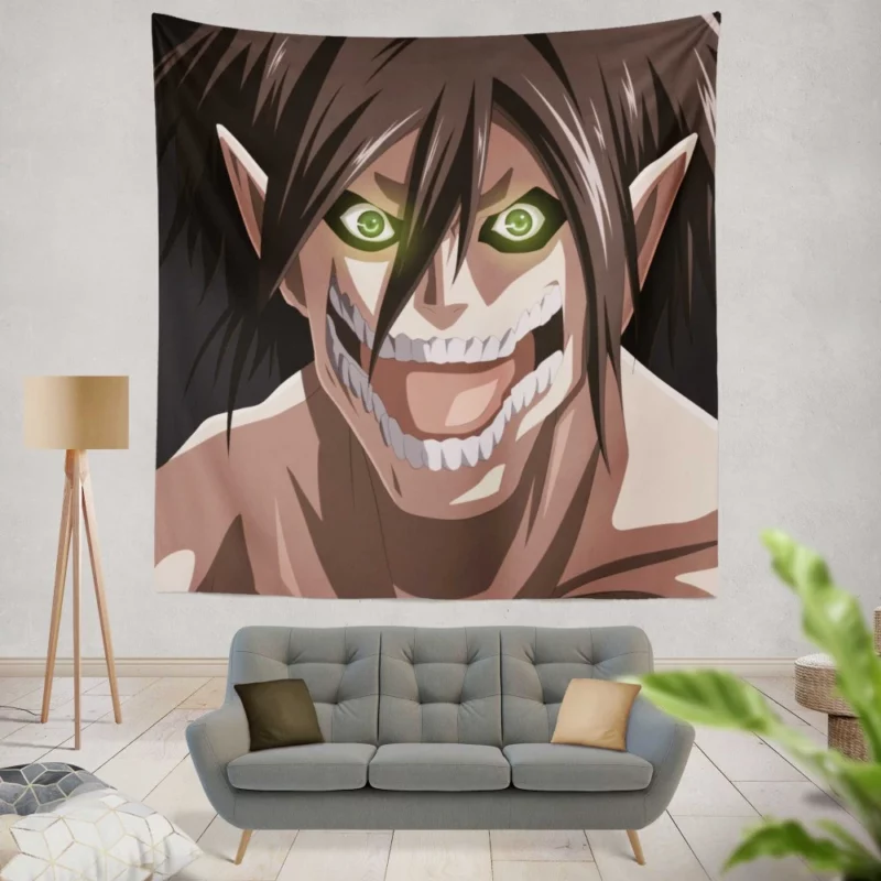 Eren Yeager Titan Might Anime Wall Tapestry