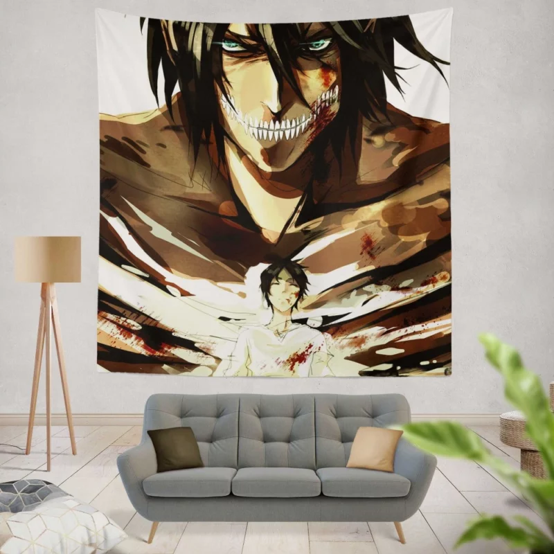 Eren Yeager Unyielding Will Anime Wall Tapestry