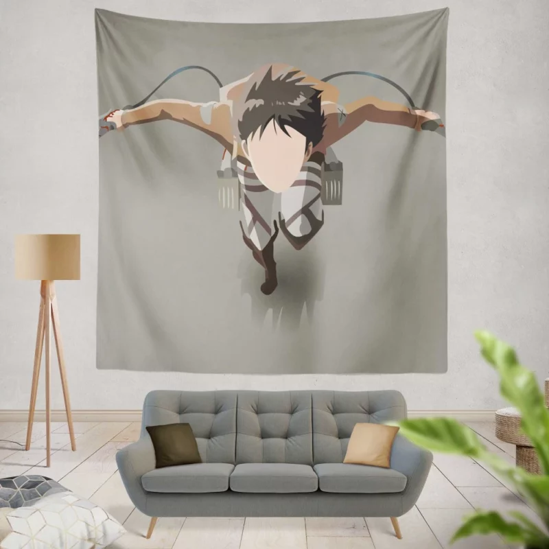 Eren Yeager Warrior Determination Anime Wall Tapestry