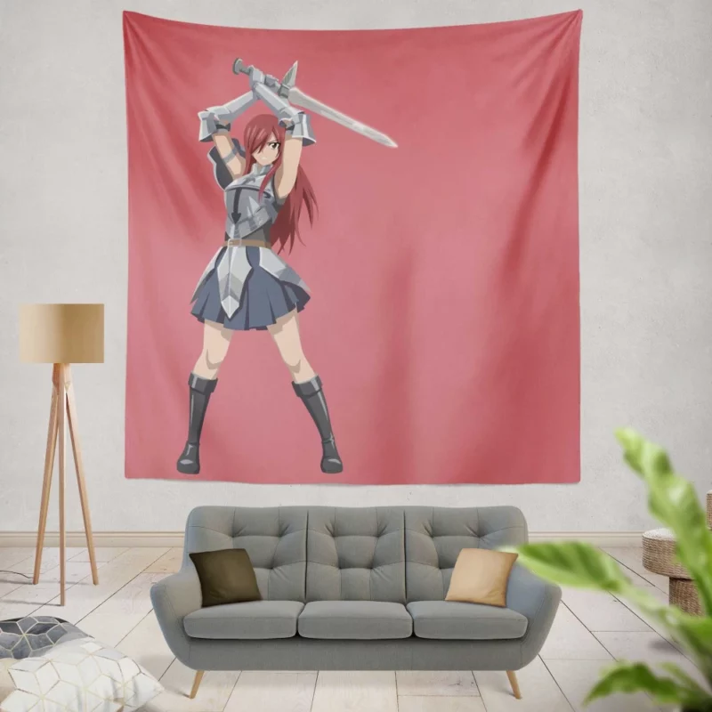 Erza Resilience Warrior Quest Anime Wall Tapestry