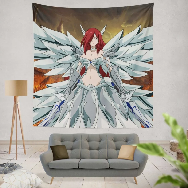 Erza Scarlet Destruction Unleashed Anime Wall Tapestry