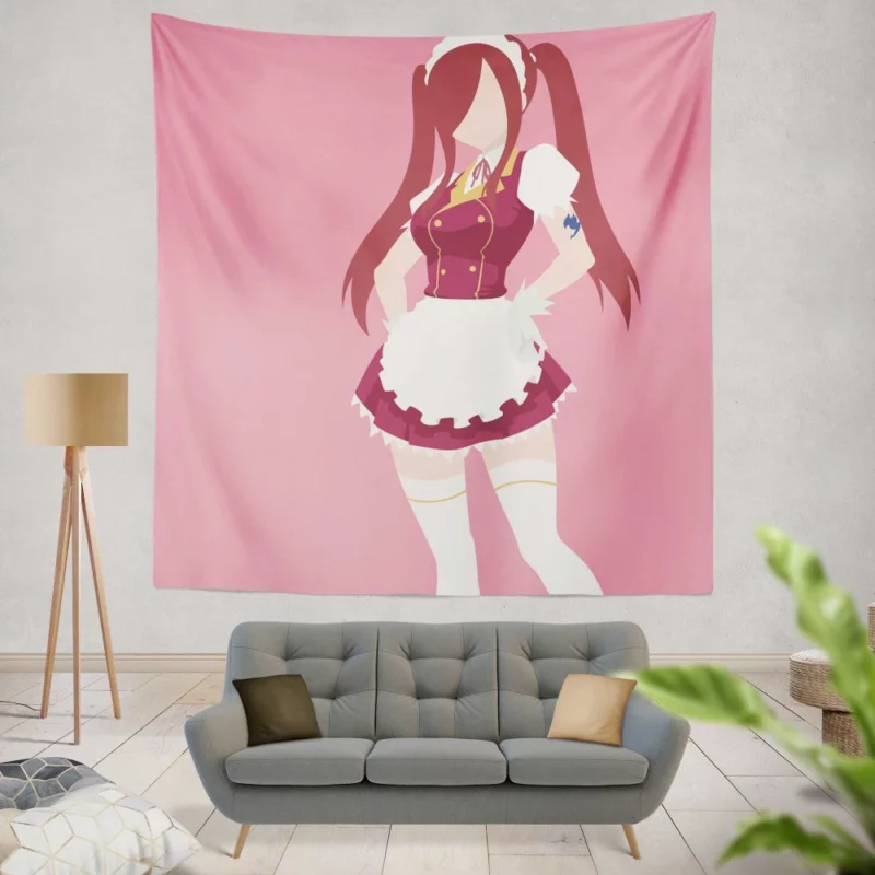 Erza Scarlet Fierce Warrior Anime Wall Tapestry