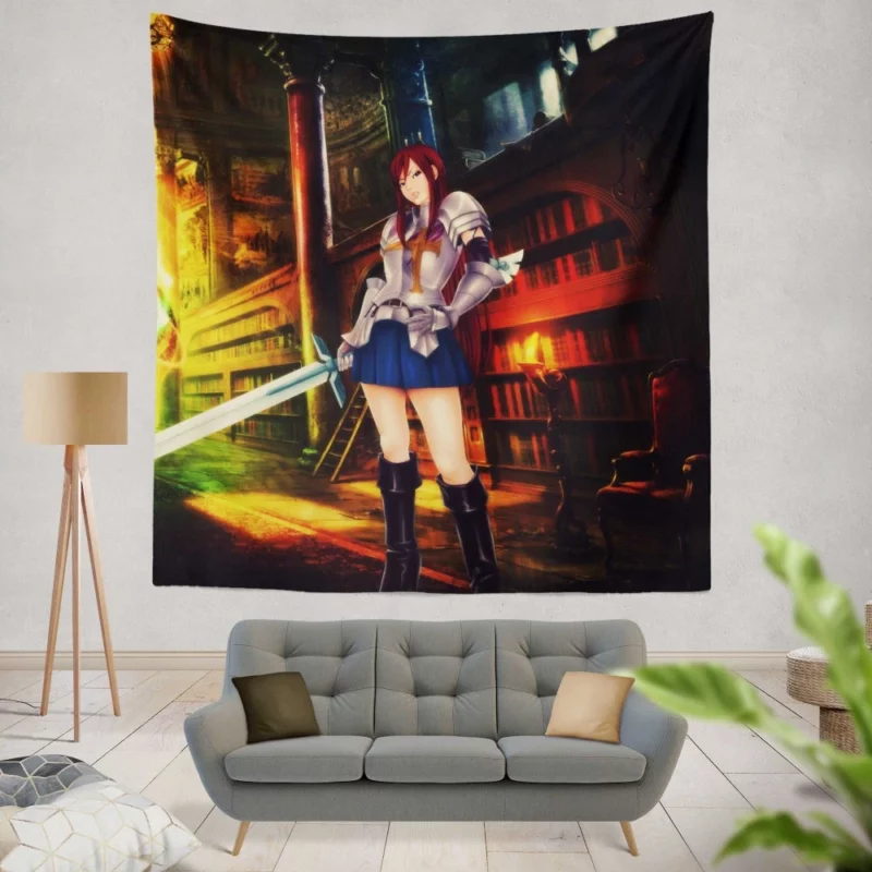 Erza Scarlet Legendary Warrior Anime Wall Tapestry