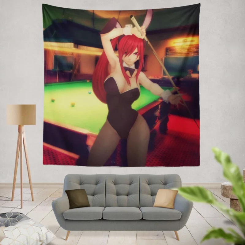 Erza Scarlet Master of Snooker Anime Wall Tapestry