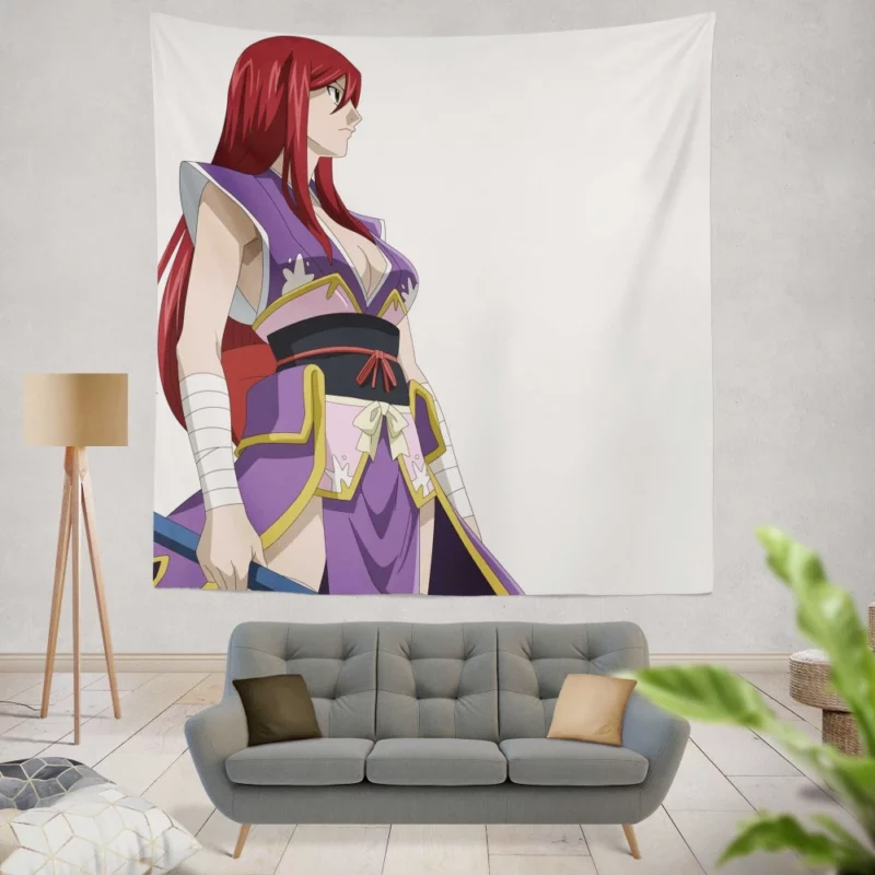 Erza Scarlet Saga of Strength Anime Wall Tapestry