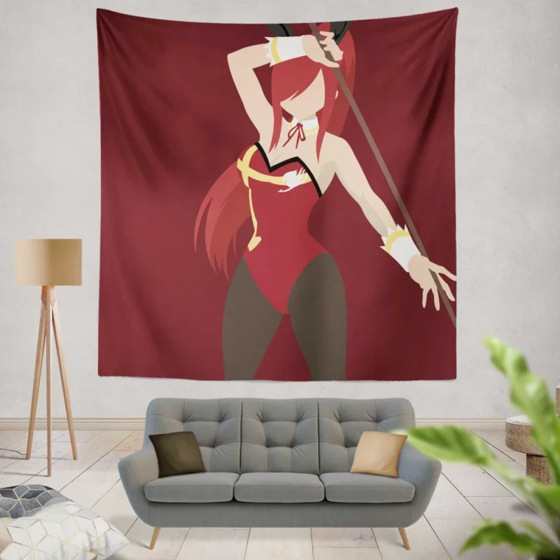 Erza Scarlet Unstoppable Force Anime Wall Tapestry