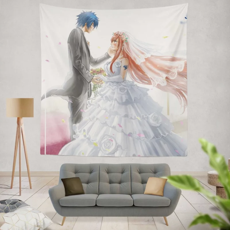 Erza and Jellal Unbreakable Bonds Anime Wall Tapestry