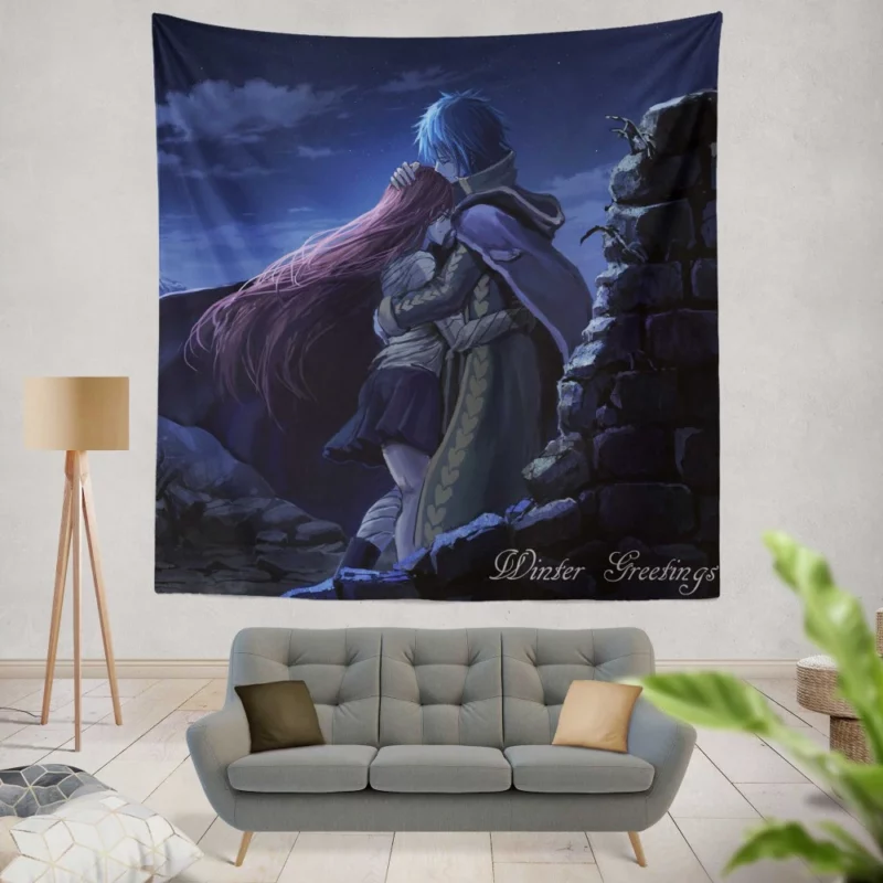 Erza and Jellal Unbreakable Duo Anime Wall Tapestry