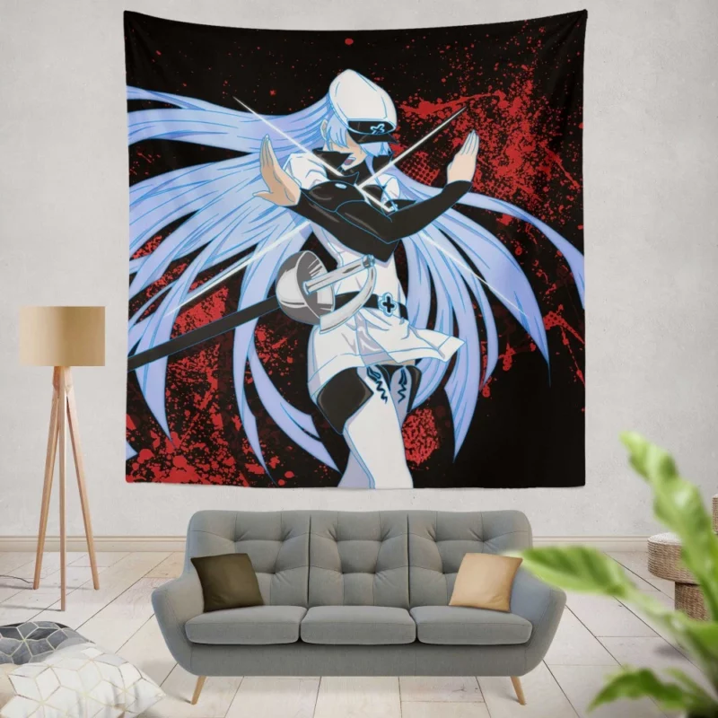 Esdeath Frosty Tyrant in Akame ga Kill! Anime Wall Tapestry