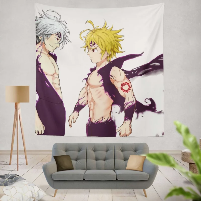 Estarossa vs. Meliodas Battle Clash Anime Wall Tapestry