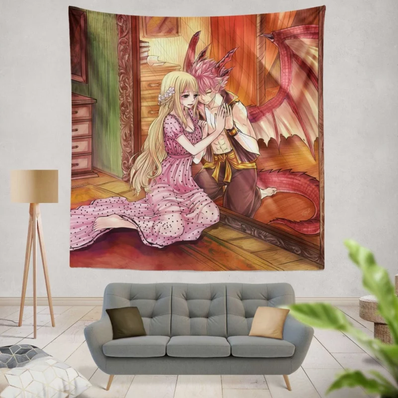Fairy Tail Natsu Dragneel Lucy Heartfilia NaLu Anime Wall Tapestry
