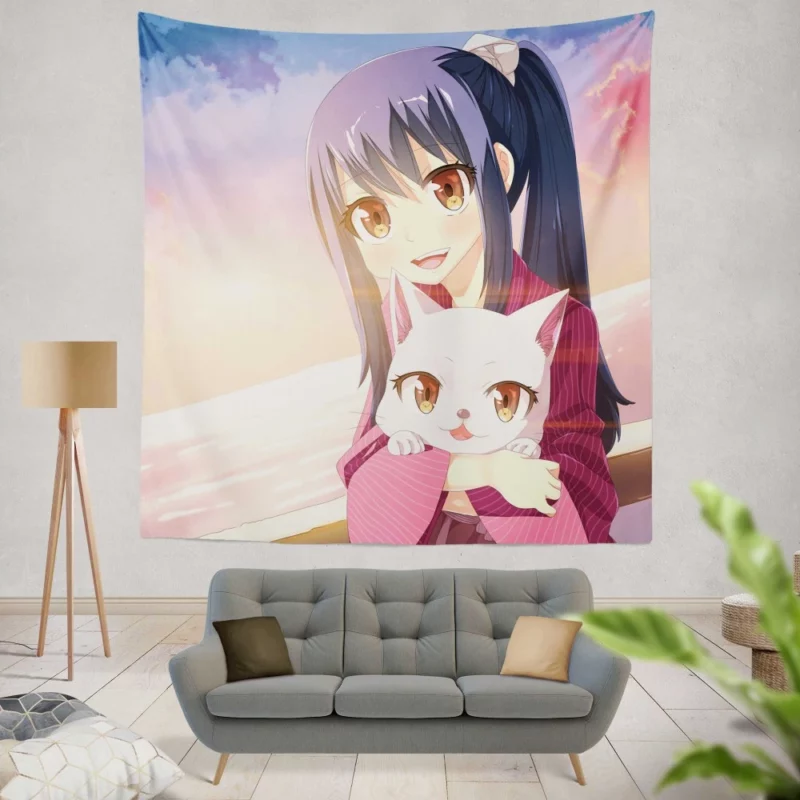 Fairy Tail Whimsical Wendy Marvell Anime Wall Tapestry