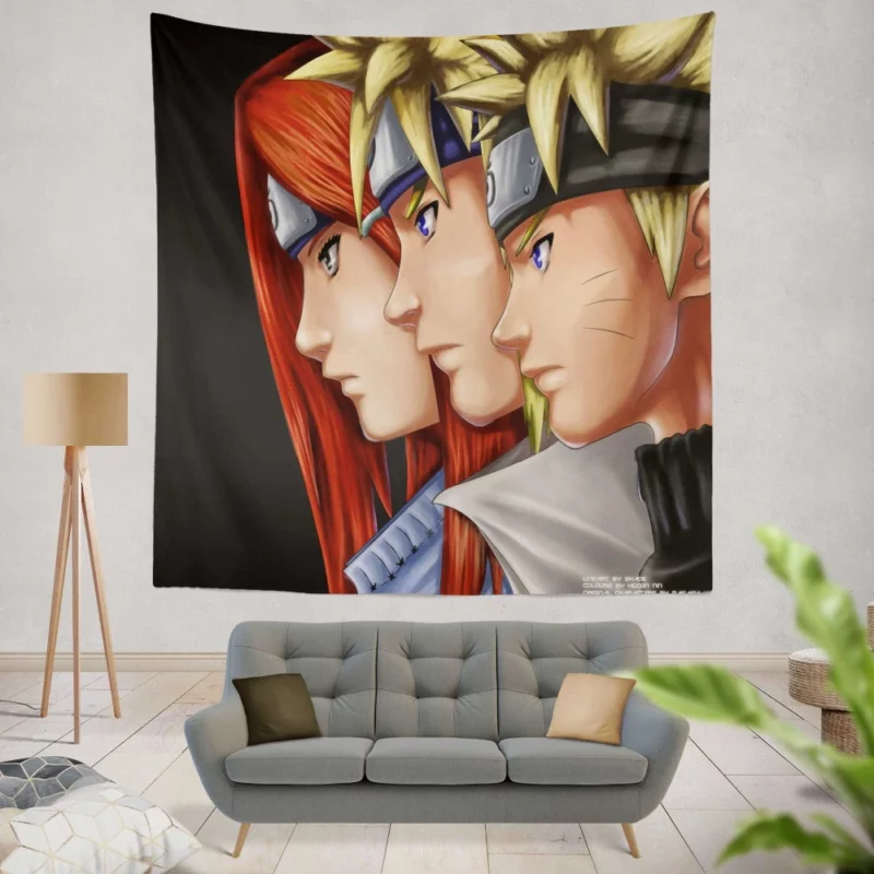 Family Bonds Naruto Minato and Kushina Anime Wall Tapestry