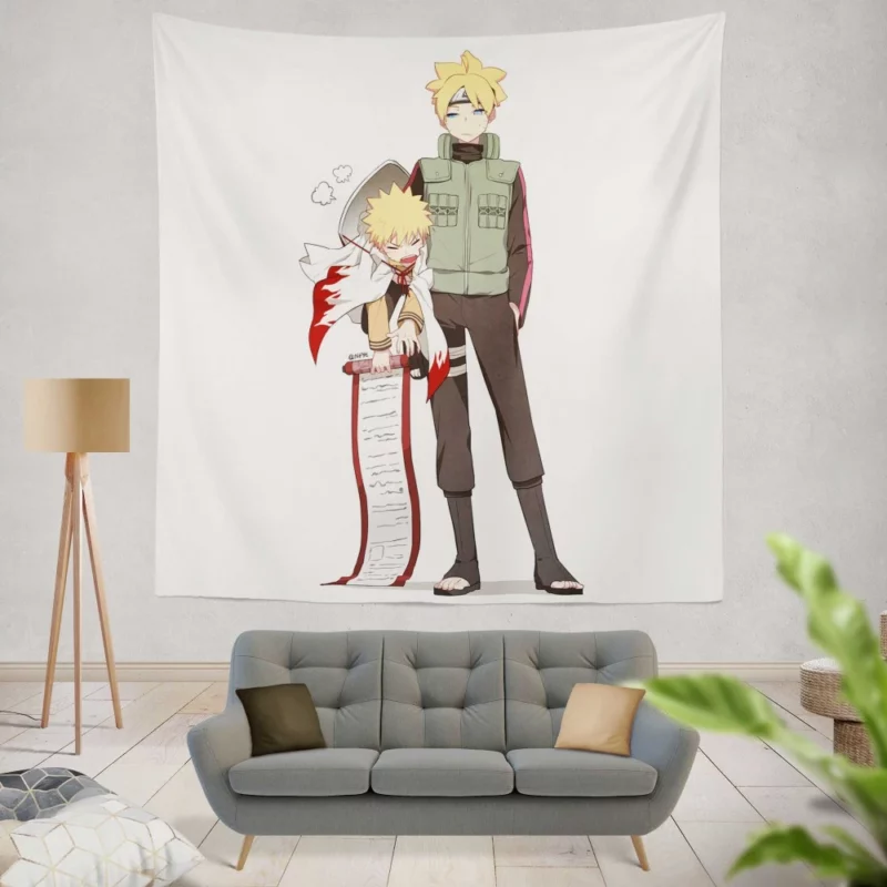 Father-Son Hokage Legends Anime Wall Tapestry