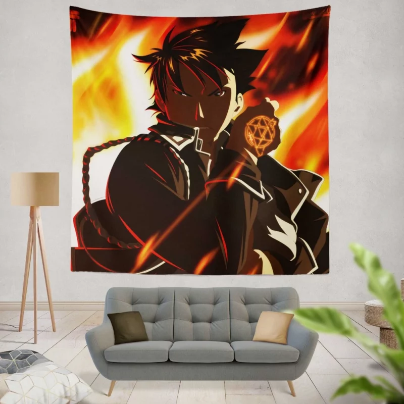 Flame Alchemist Path Roy Mustang Anime Wall Tapestry