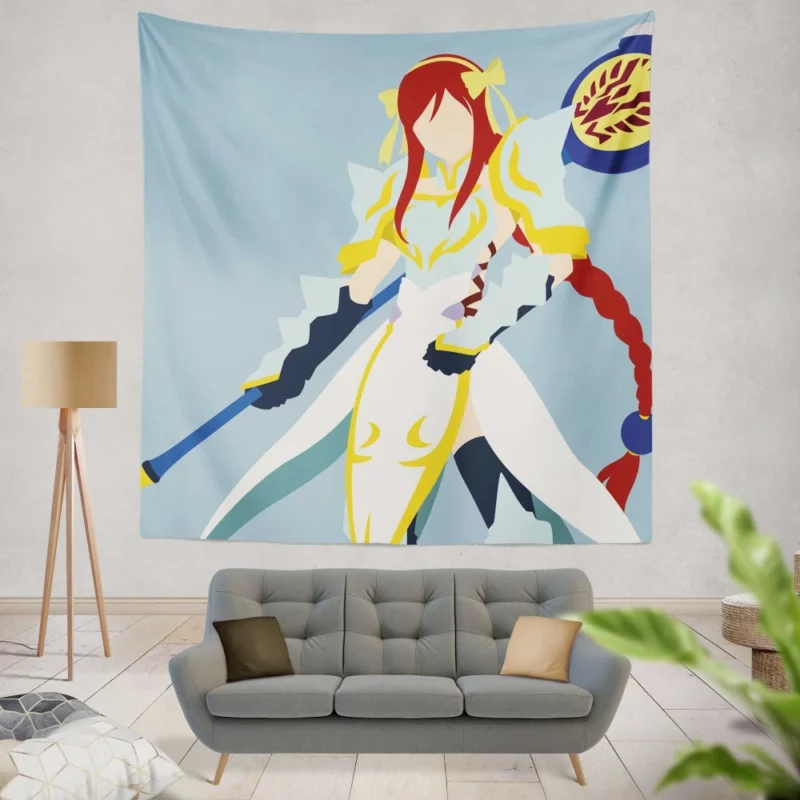 Flame-Haired Warrior Erza Scarlet Anime Wall Tapestry